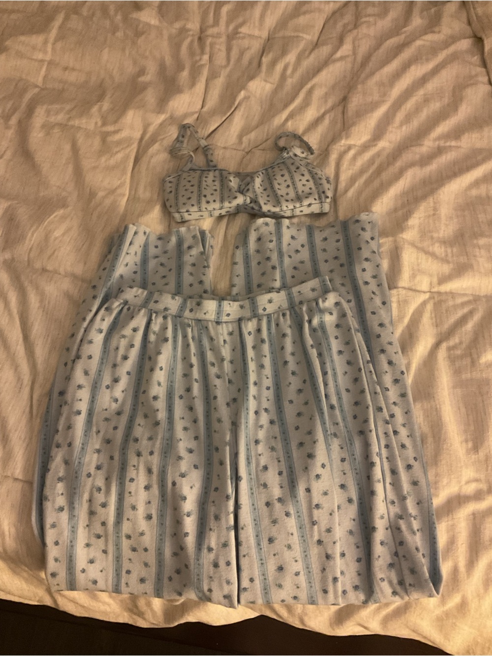 Aeropostale Light Blue Floral pj set